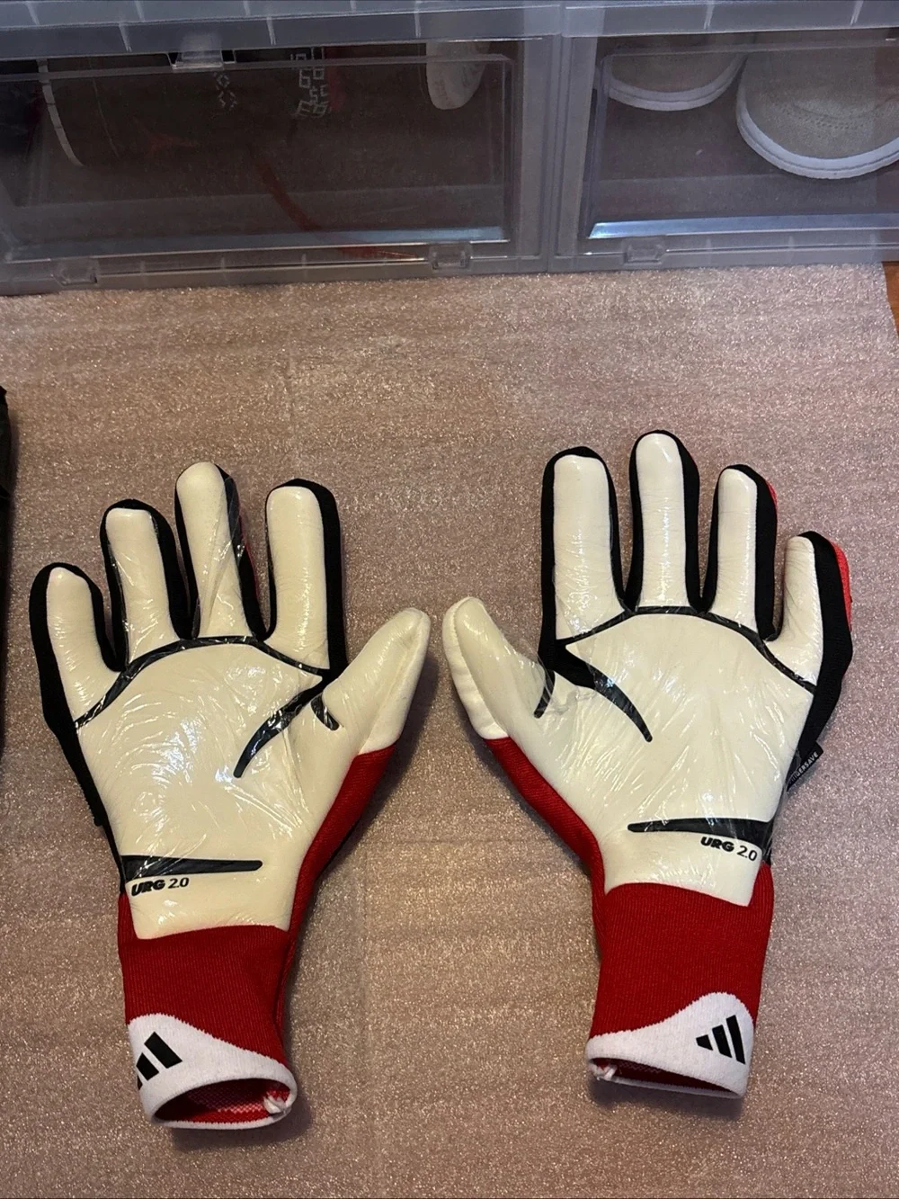 adidas Predator GL Pro FS Fingersave Goalkeeper Gloves Red JH3804 Men Size 7 NWT